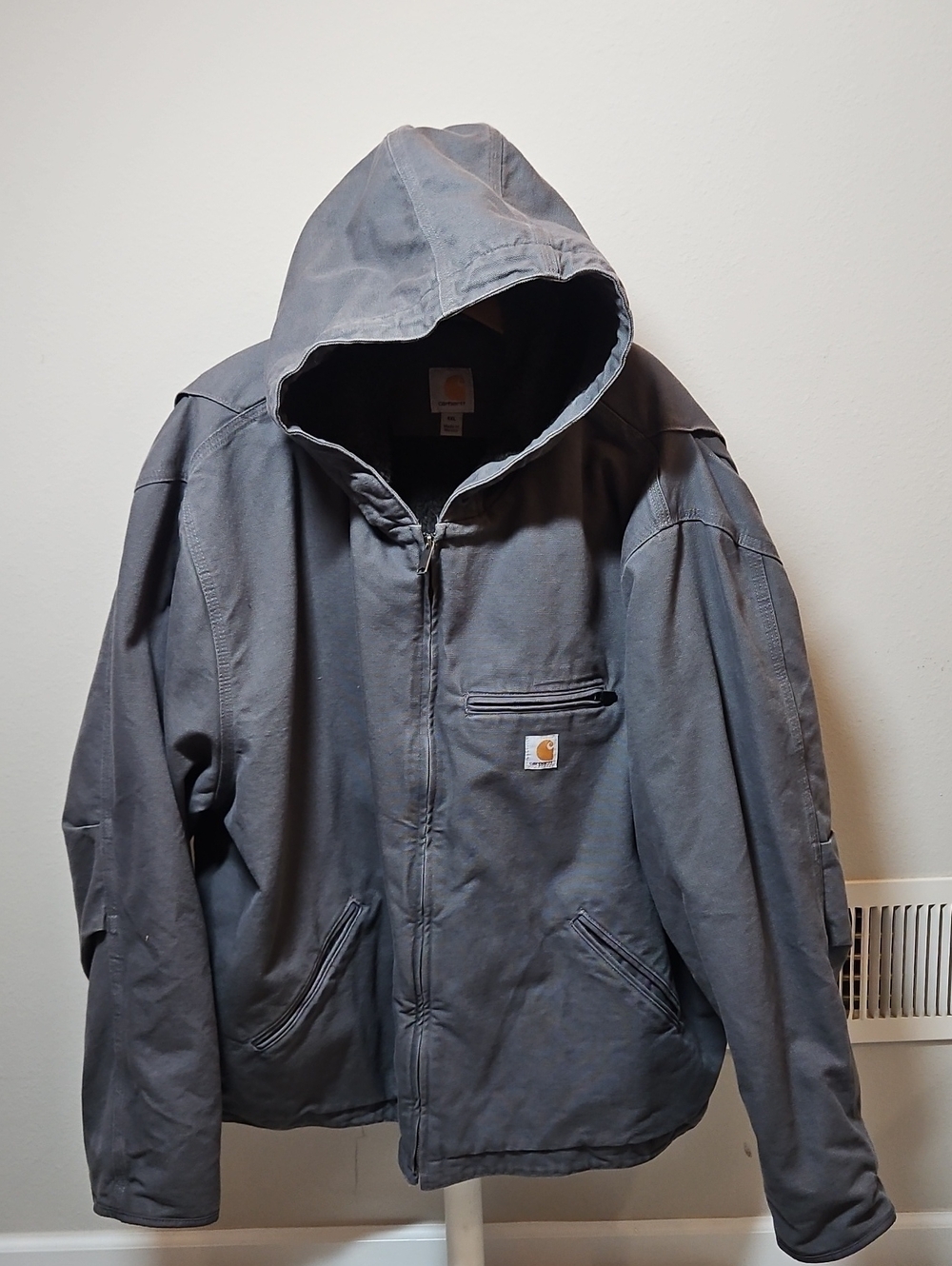Carhartt 4X Men's Hooded Heavy Weight Work Jacket in Slate Gray